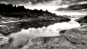 Black And White Pc Ocean Pools Wallpaper