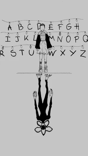 Black And White Stranger Things Wallpaper