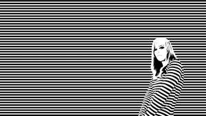 Black And White Stripe Girl Wallpaper