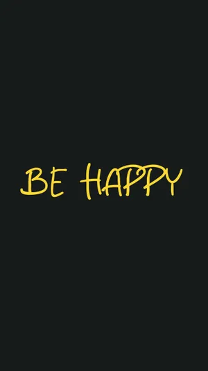 Black And Yellow Be Happy Wallpaper