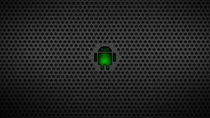 Black Android With Glowing Green Light Wallpaper