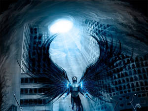 Black Angel Wings On Man Wallpaper