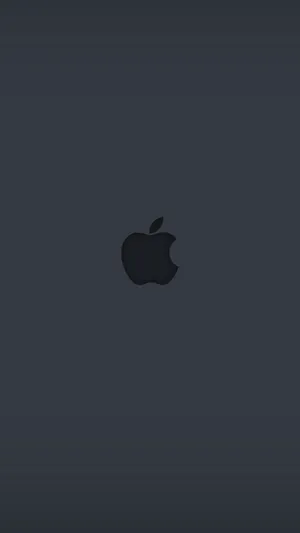 Black Apple Logo In Simple Gray Wallpaper