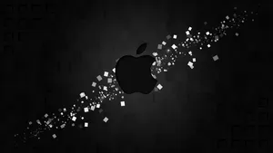 Black Apple Logo With White Glitters Wallpaper