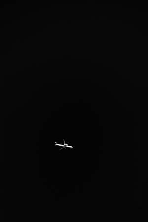 Black Background With White Airplane Wallpaper
