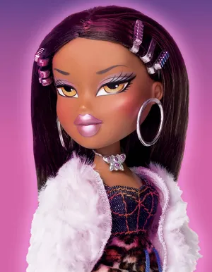 Black Bratz Aesthetic Pink And Purple Gradient Wallpaper