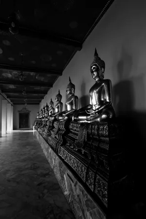 Black Buddha Line Wallpaper