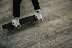 Black Checkerboard Vans Skateboard Wallpaper