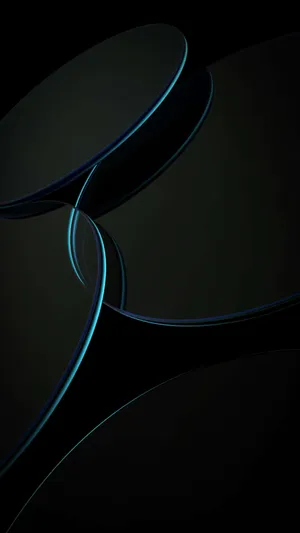 Black Circles With Blue Amoled Outline Wallpaper