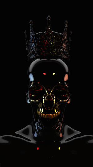Black Crowned Skeleton Wallpaper