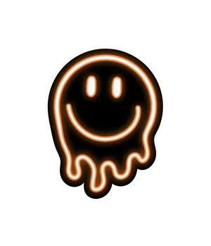 Black Drippy Neon Smiley Wallpaper