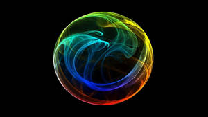 Black Dynamic Rainbow Sphere Wallpaper