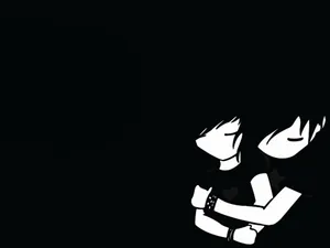 Black Emo Couple Wallpaper