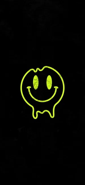 Black Emoji Green Outline Wallpaper