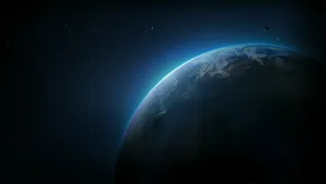 Black Galaxy Glowing Earth Wallpaper