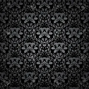 Black Gothic Floral Pattern Wallpaper