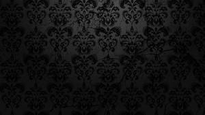 Black Gothic Paisley Floral Pattern Wallpaper