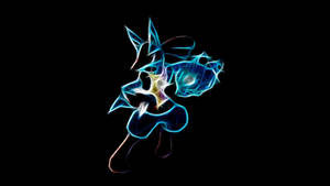 Black Graphic Neon Lucario Wallpaper