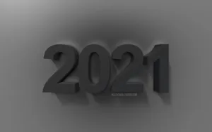 Black Happy New Year 2021 Greeting Wallpaper