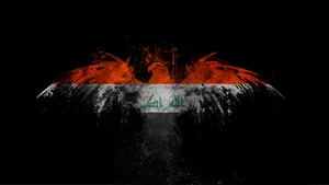 Black Iraq Eagle Flag Wallpaper