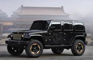 Black Jeep Wrangler Custom Painted Wallpaper