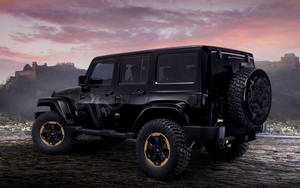 Black Jeep Wrangler With Black Dragon Wallpaper