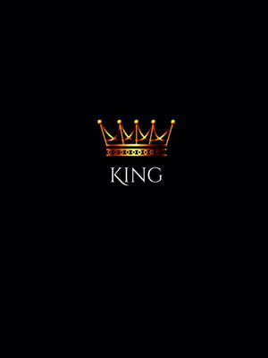 Black King Calligraphy With Golden Crown Wallpaper