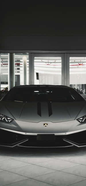 Black Lamborghini Iphone Front View Wallpaper