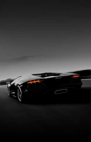 Black Lamborghini Iphone Speeding Night Wallpaper