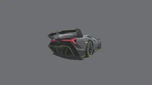 Black Lamborghini Veneno Rear Digital Art Wallpaper