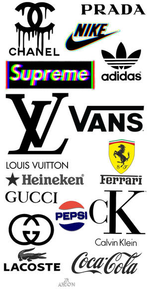 Black Logos Of Luxury Clothing Brands Wallpaper