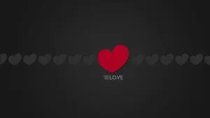 Black Love Heart In Line Wallpaper