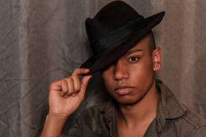 Black Man With A Fedora Hat On Wallpaper