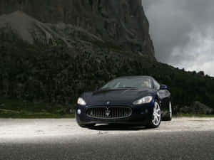 Black Maserati On A Cliff 4k Wallpaper