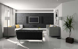 Black Minimalist House Interior Design Wallpaper