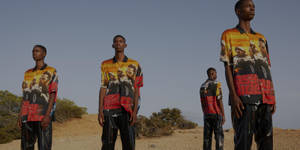 Black Model Wearing Marcelo Burlon Wallpaper