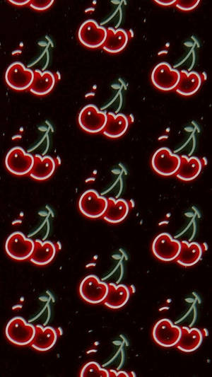 Black Neon Aesthetic Cherry Wallpaper