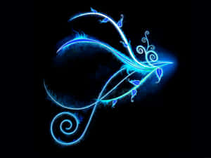 Black Neon Blue Hd Swirl Art Wallpaper