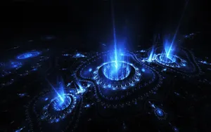 Black Neon Hd Fountain Wallpaper