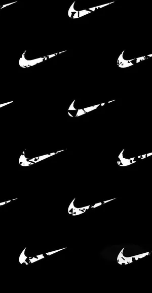 Black Nike Check Pattern Wallpaper