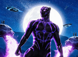 Black Panther In Full Moon Wallpaper