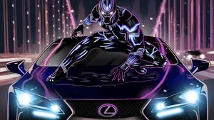 Black Panther In Lexus Car Wallpaper