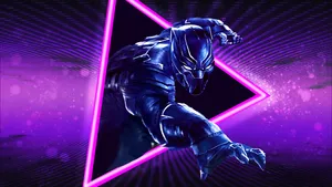 Black Panther In Purple Hue Wallpaper