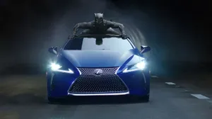 Black Panther On Blue Lexus Wallpaper