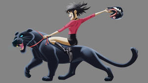 Black Panther Ride Gorillaz Noodle Wallpaper