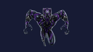 Black Panther Superhero Flying Claw Artwork Wallpaper