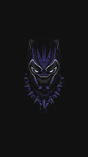 Black Panther Superhero Mask Vector Art Wallpaper