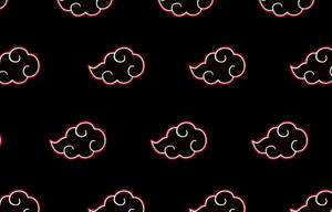Black Patterned Akatsuki Clouds Wallpaper