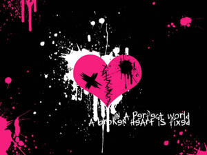 Black Pink Emo Heart Wallpaper