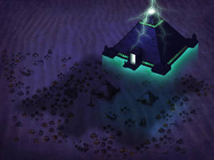 Black Pyramid With Green Light Wallpaper